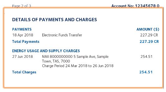 Payments and charges