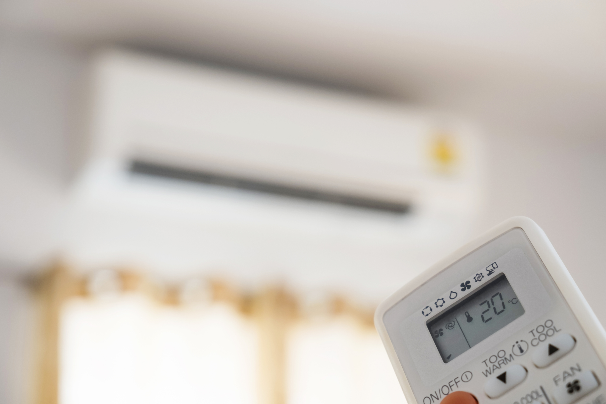 Heat Pump controller showing the temperature at twenty degrees