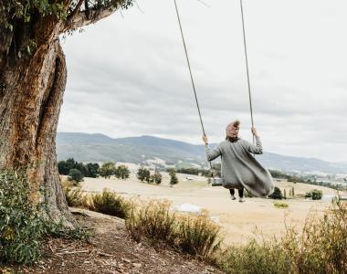 Lady on a swing