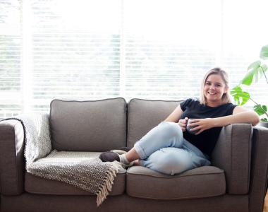 Chelsea on couch
