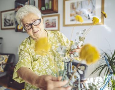 Lady with flowers